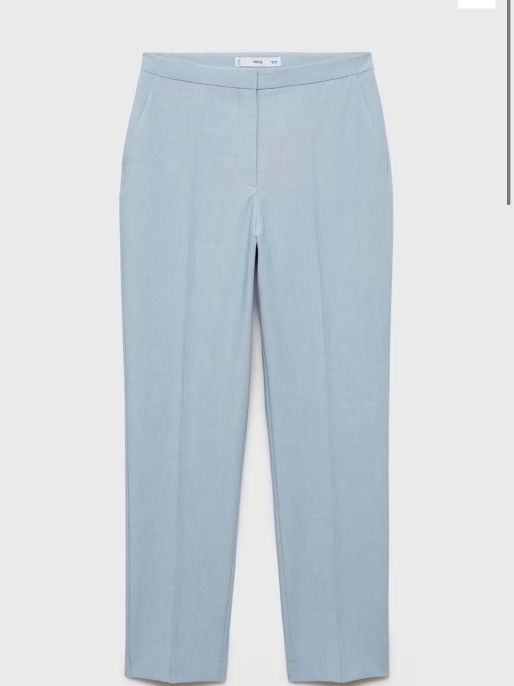 Mango Pale Blue Tailored Straight Trousers